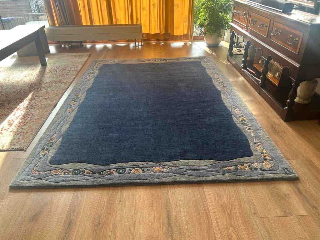 Handgeknoopt Nepalees wollen vloerkleed, 170x240 cm, Blauw, 150 tot 200 cm, 200 cm of meer, Ophalen of Verzenden