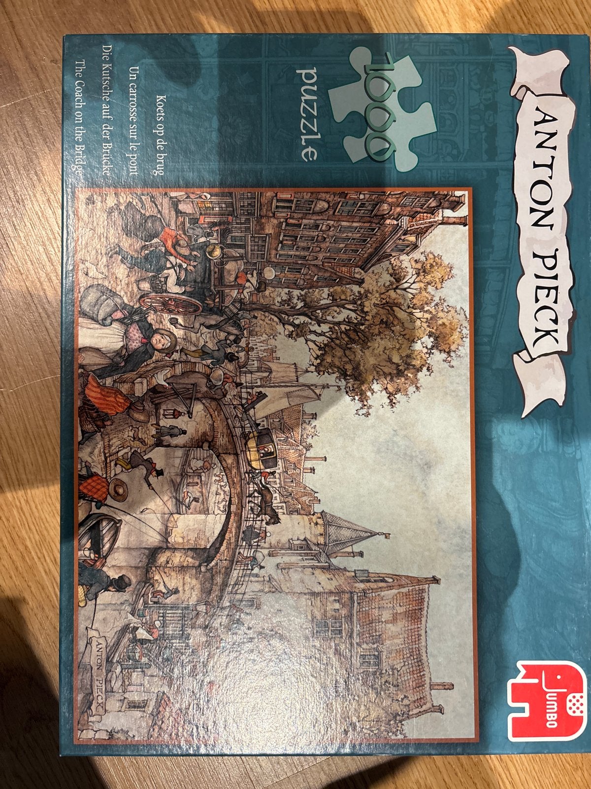 Anton Pieck Jumbo Legpuzzel - Koets op de Brug (1000 stukjes, Ophalen of Verzenden, 500 t/m 1500 stukjes, Zo goed als nieuw, Legpuzzel