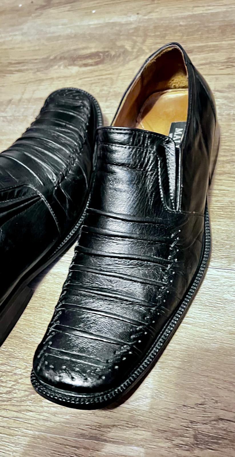 Italians heren merkschoenen van MALDINI ECHTLEER maat42 ZGAN, Zwart, Overige typen, Ophalen of Verzenden, Zo goed als nieuw