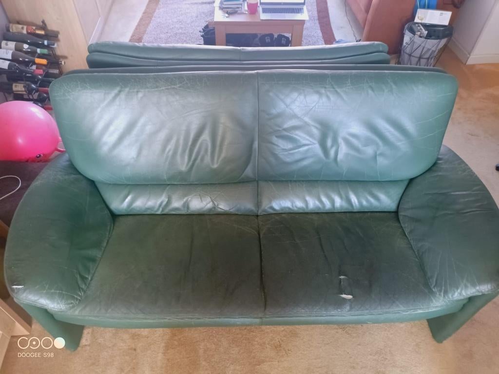 Leolux twee en een half zitsbank, Ophalen, Gebruikt, 150 tot 200 cm, Tweepersoons