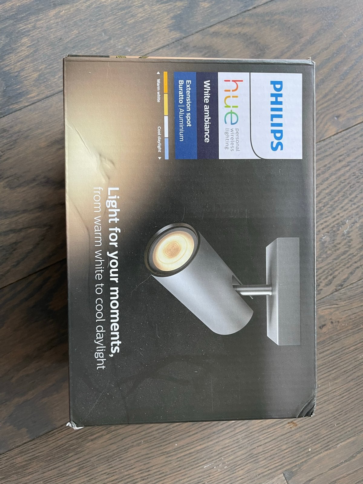 Philips Hue White Ambiance Extension Spot Burrato Aluminium, Verzenden, GU10, Nieuw, LED