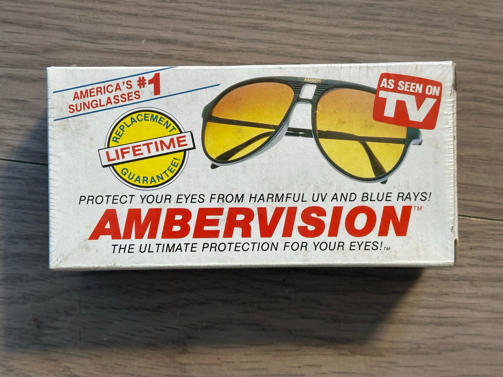 Ambervision Party Zonnebril - Vintage Collectors Item Nieuw, Overige merken, Zonnebril, Geel, Nieuw