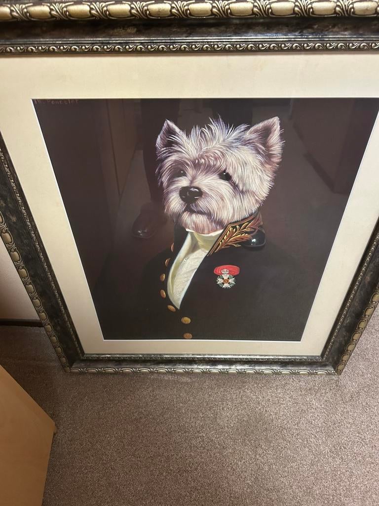 West highlan terrier baroque lijst, Huis en Inrichting, Ophalen, Zo goed als nieuw, Hout, Minder dan 50 cm