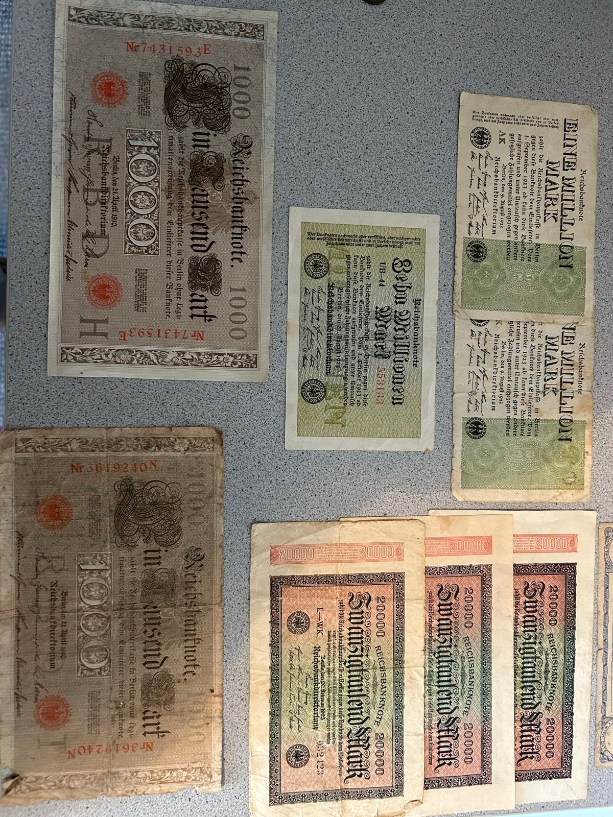Oude Duitse bankbiljetten en Britse Postal Order, Ophalen of Verzenden, Setje