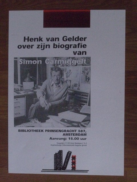 Affiche Lezing Henk van Gelder over Simon Carmiggelt., Verzamelen, Verzenden, Zo goed als nieuw, A1 t/m A3, Film en Tv
