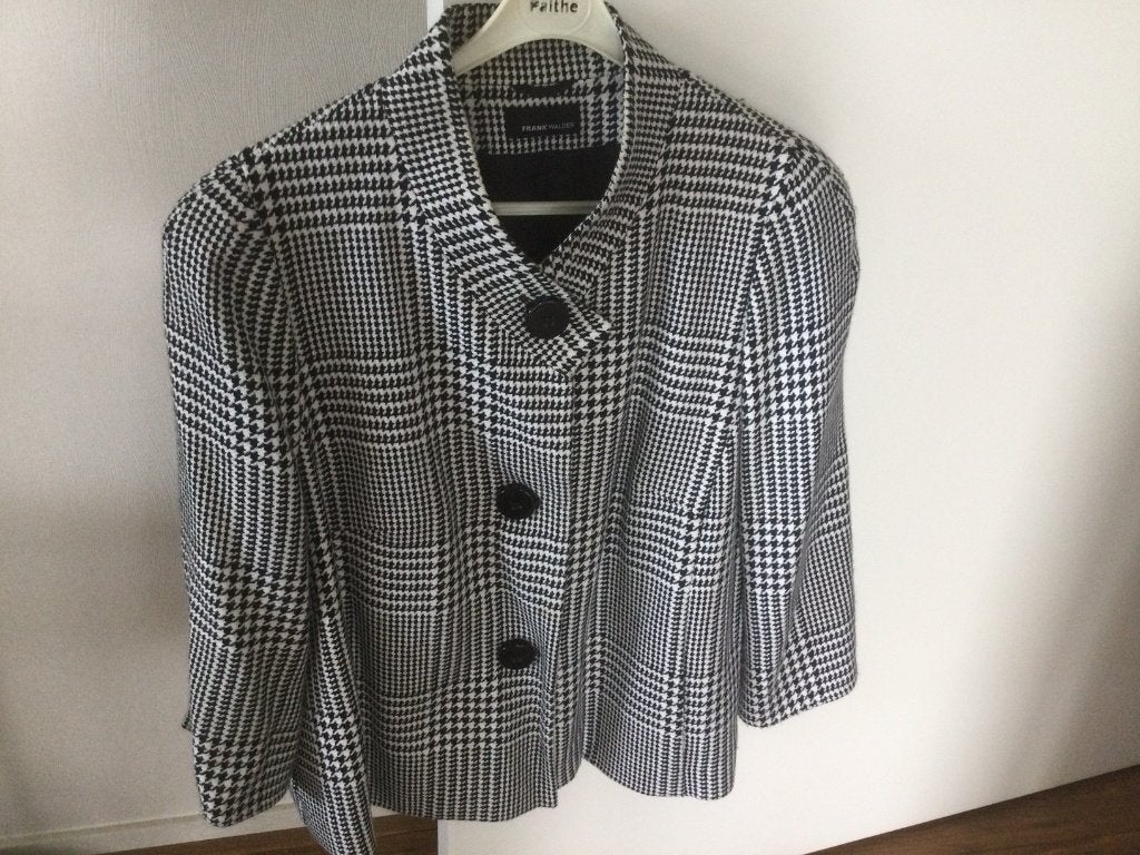 Zwart/Wit damesjasje Maat 38, Overige kleuren, Zo goed als nieuw, Jasje, Frank Walder