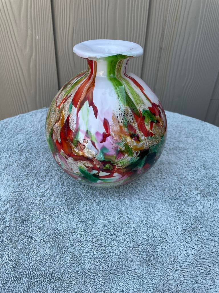 Fidrio Vaas - Kleurrijk Glas, Ophalen of Verzenden, Overige kleuren