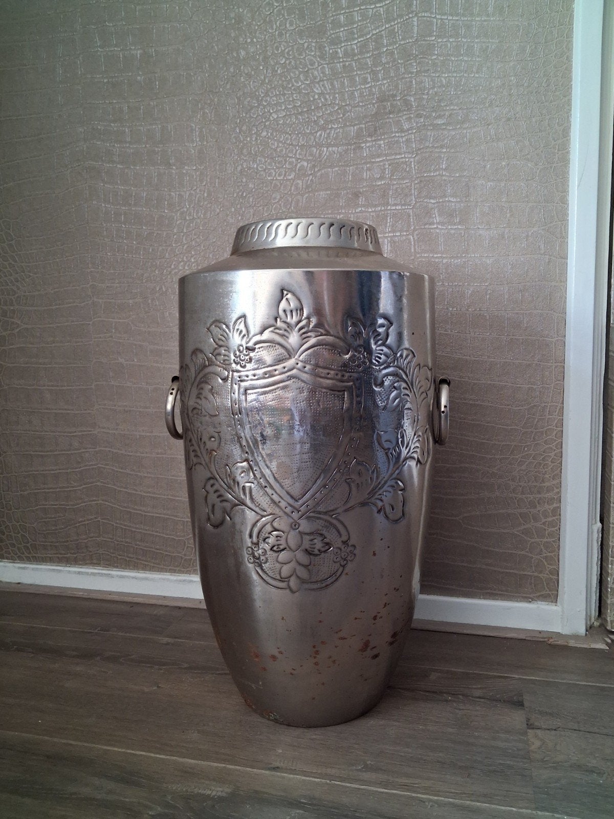 Decoratieve metalen vaas/pot, 55 cm hoog, Ophalen