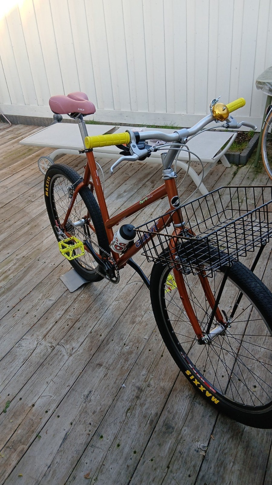 Giant fiets met mand en versnellingen, Gebruikt, Velgrem, Versnellingen, 50 tot 53 cm