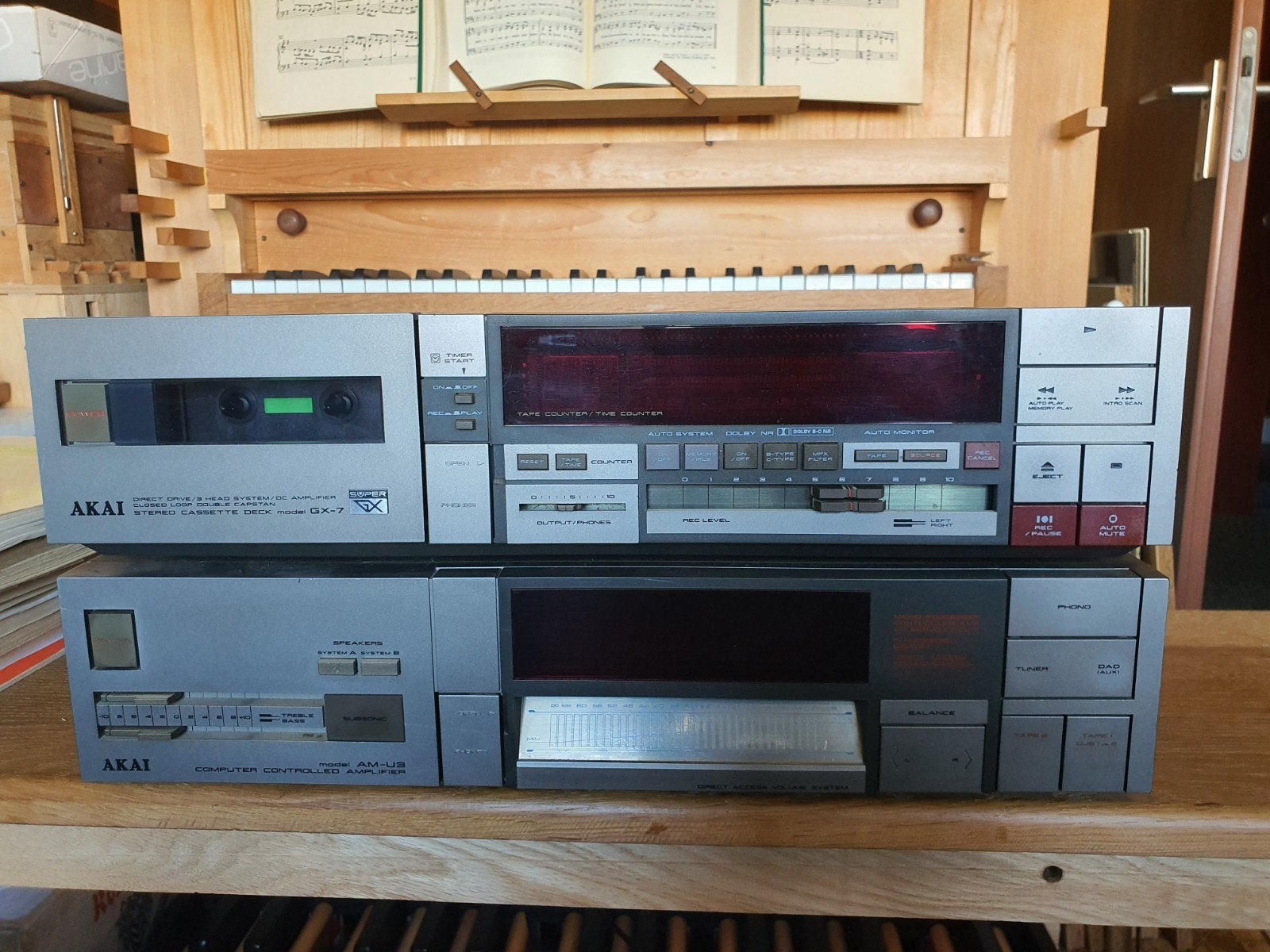 Defect Akai set: AM-U3 versterker en GX7 cassettedeck., Audio, Tv en Foto, Stereo-sets, Cassettedeck, Niet werkend, Akai, Losse componenten