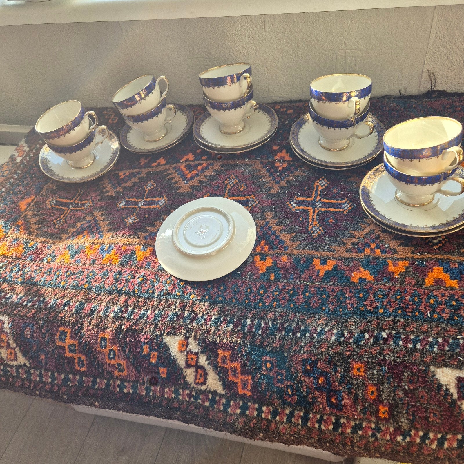 Vintage J.G.&Z  kop en schotel set - 10 kopjes, 11 schotels, Antiek en Kunst, Antiek | Servies los, Ophalen of Verzenden