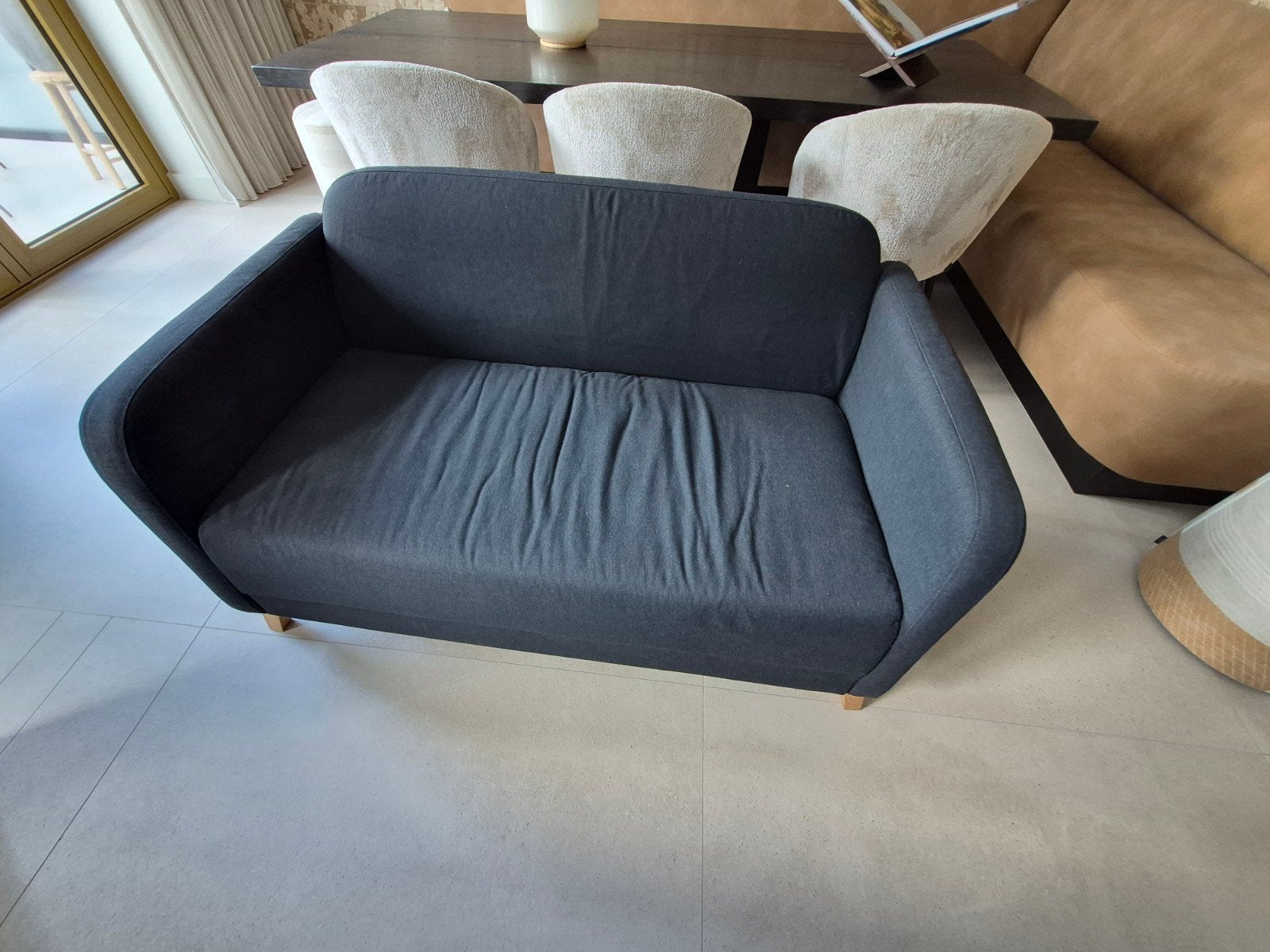 IKEA Linanäs tweezitsbank - Donkergrijs, Ophalen, Gebruikt, Tweepersoons, 75 tot 100 cm