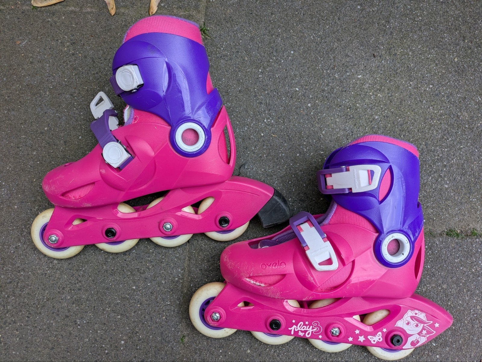 Oxelo skeelers roze/paars maat 28-30, Ophalen, Verstelbaar, Gebruikt, Kinderen