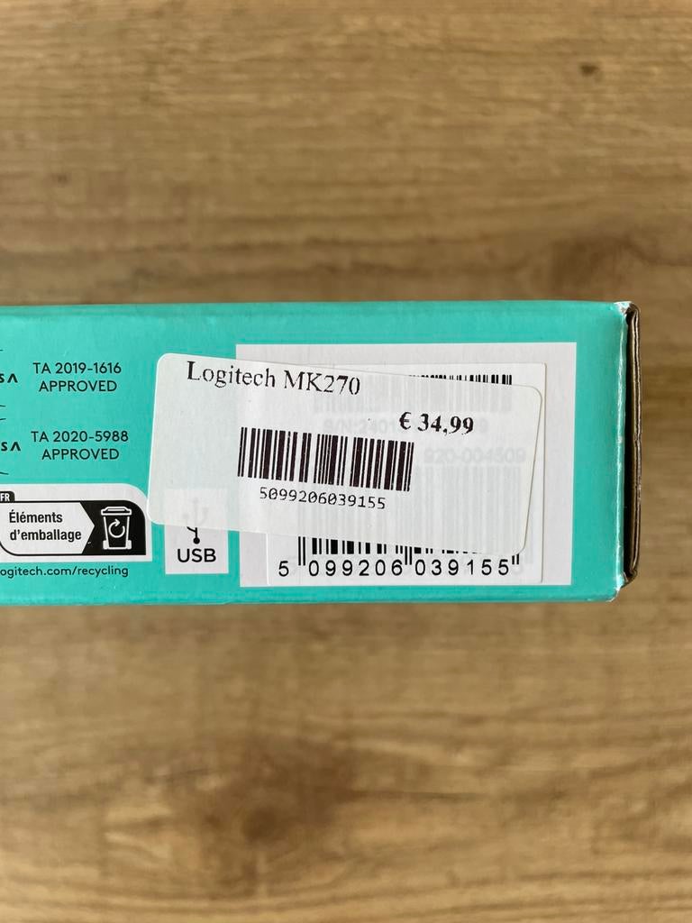 Gloednieuw Logitech MK270 toetsenbord, Computers en Software, Multimediatoetsen, Nieuw, Numeriek, Ophalen of Verzenden