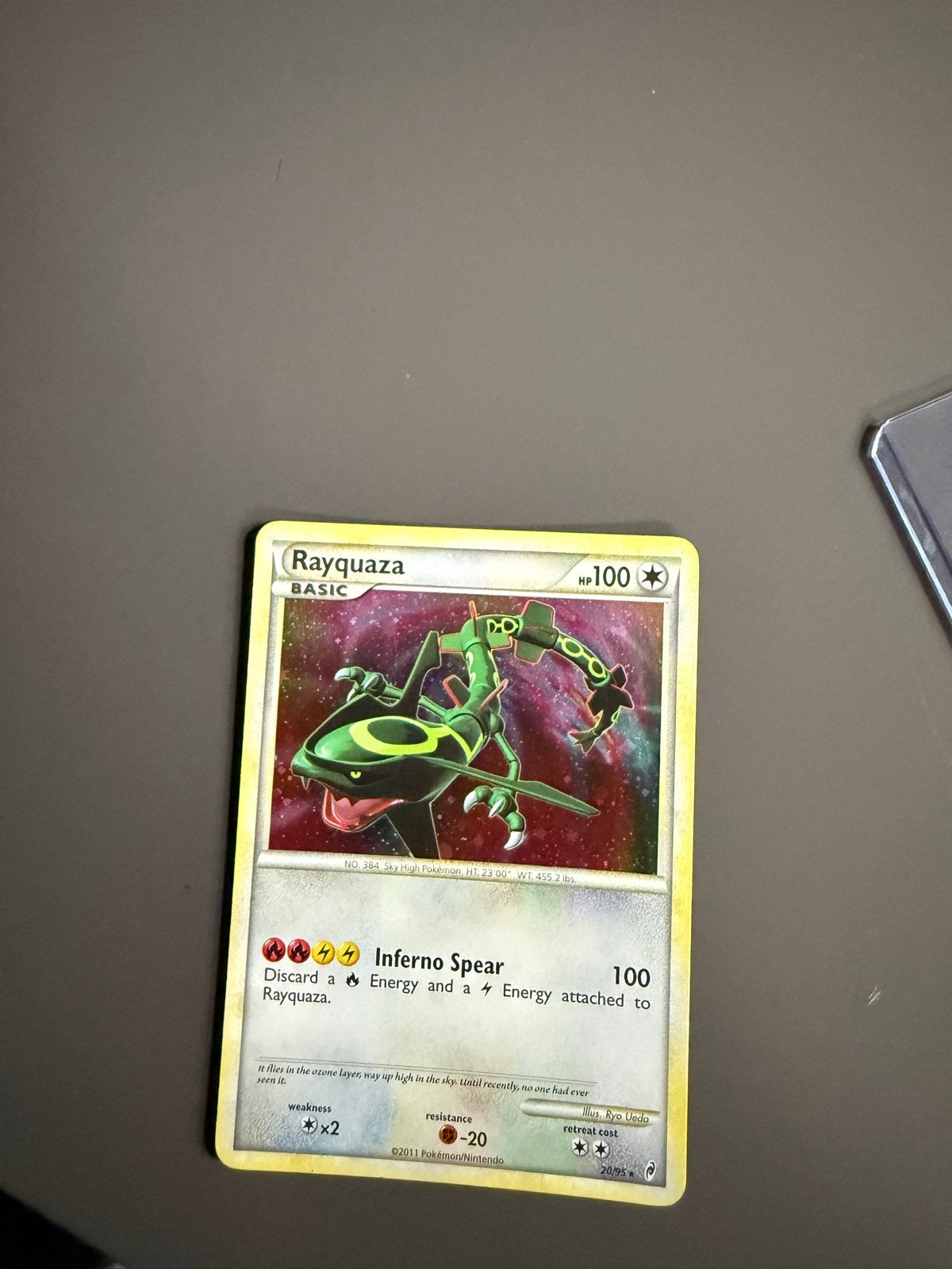 Rayquaza Pokémon kaart - 20/95, Ophalen of Verzenden, Zo goed als nieuw, Losse kaart, Foil