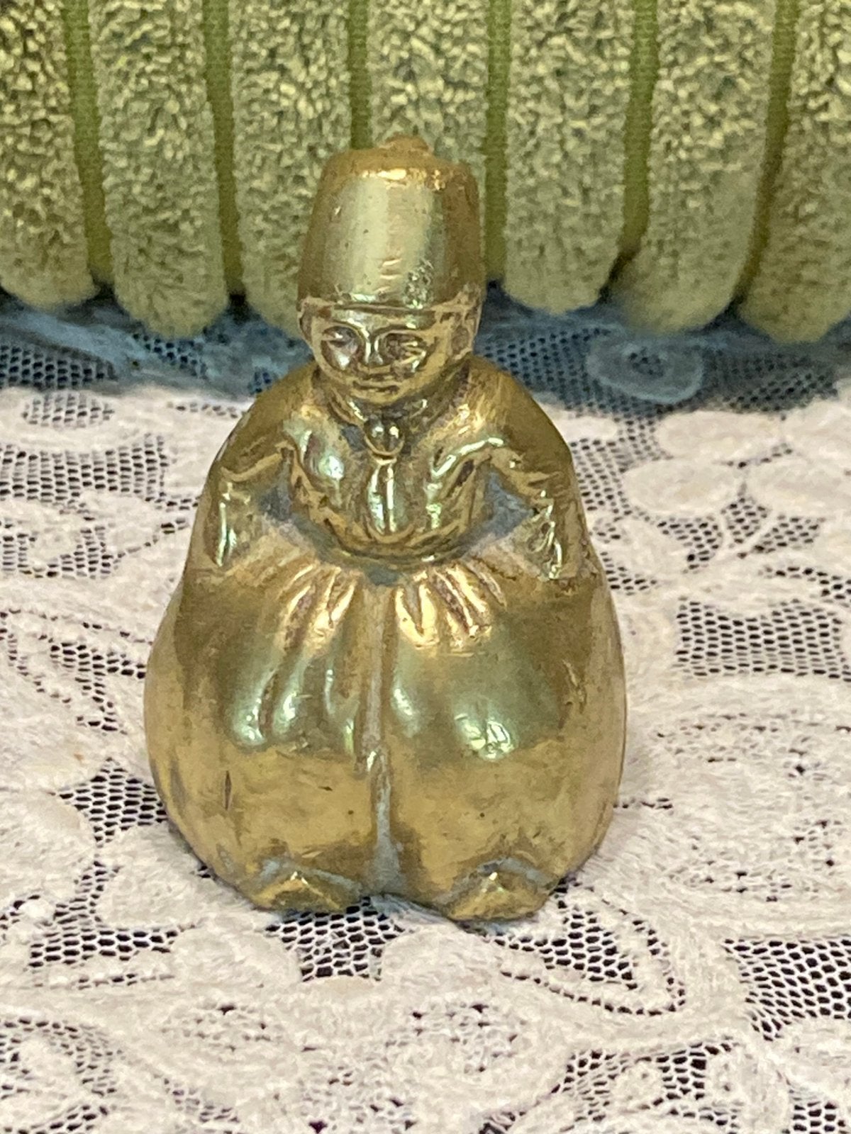 Vintage koperen tafelbelletje boer (230726h), Ophalen of Verzenden, Koper
