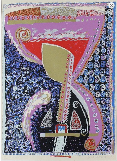 Bert Vredegoor (1956) Zeefdruk " Aroma " Ges Gen Ged, Abstract, Zeefdruk, Gelimiteerde oplage, Ophalen of Verzenden