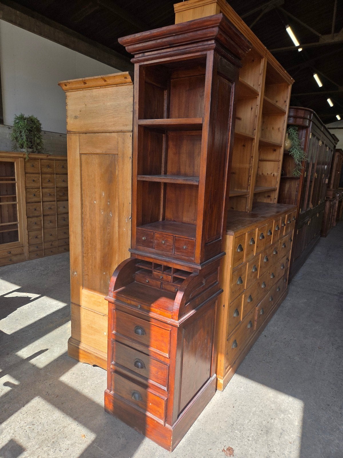 Prachtige secretaire ~ boekenkast ~ kantoorkast, Ophalen, Minder dan 50 cm, 5 laden of meer, 200 cm of meer