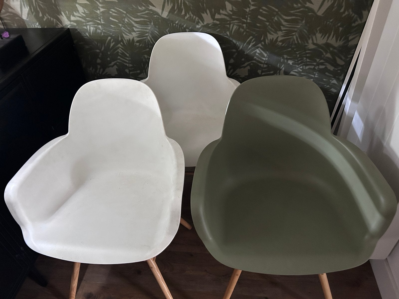 Zuiver Albert Kuip armstoelen - Set van 3, Kunststof, Gebruikt, Drie, Wit