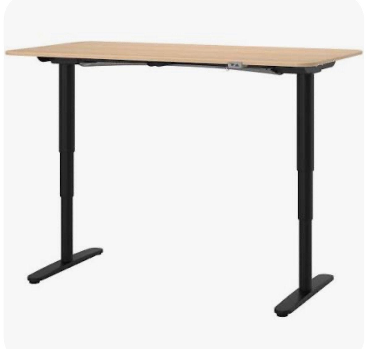 IKEA Bekant elektrisch zit-sta bureau 80x160 eiken/zwart, Ophalen, Elektrisch, Hout, Zo goed als nieuw
