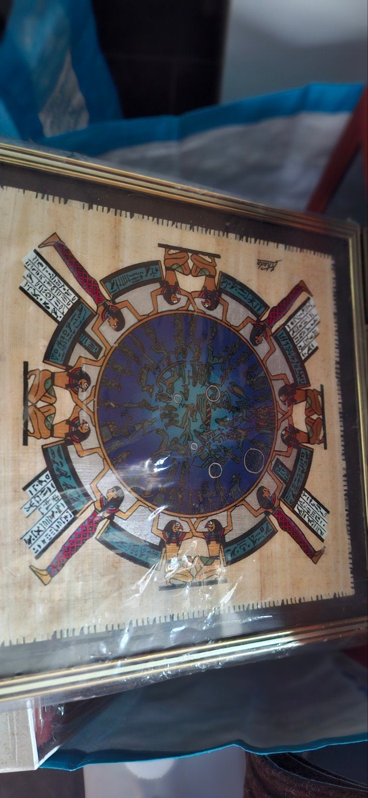 fotolijst Egyptisch wereld rond, Huis en Inrichting, Ophalen, Minder dan 50 cm, Schilderij