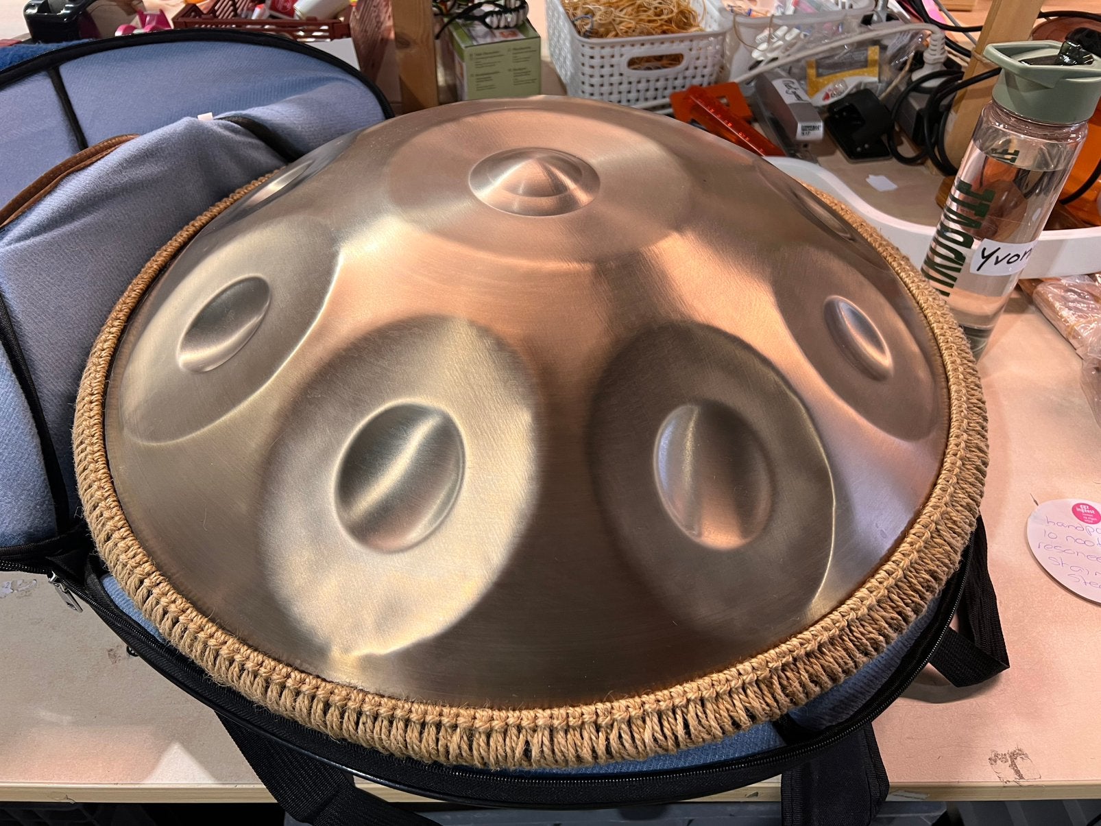Stainless steel handpan 10 noots 60 cm +tas resoneert goed., Muziek en Instrumenten, Ophalen of Verzenden, Zo goed als nieuw, Melodische percussie