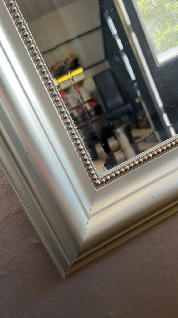 Mooie grote spiegel 95x130 cm met facetglas zilveren lijst, Ophalen, 100 tot 150 cm, Zo goed als nieuw, 75 tot 100 cm
