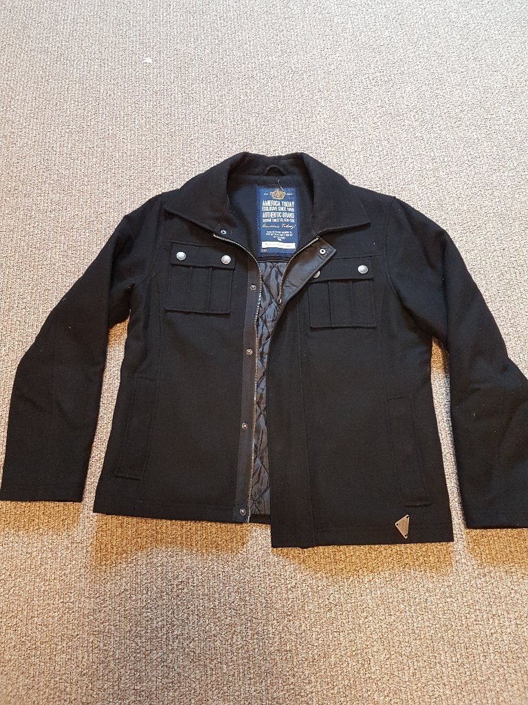 america today heren winterjas, zwart, maat m, Kleding | Heren, Maat 48/50 (M), Zwart, Ophalen of Verzenden, Zo goed als nieuw