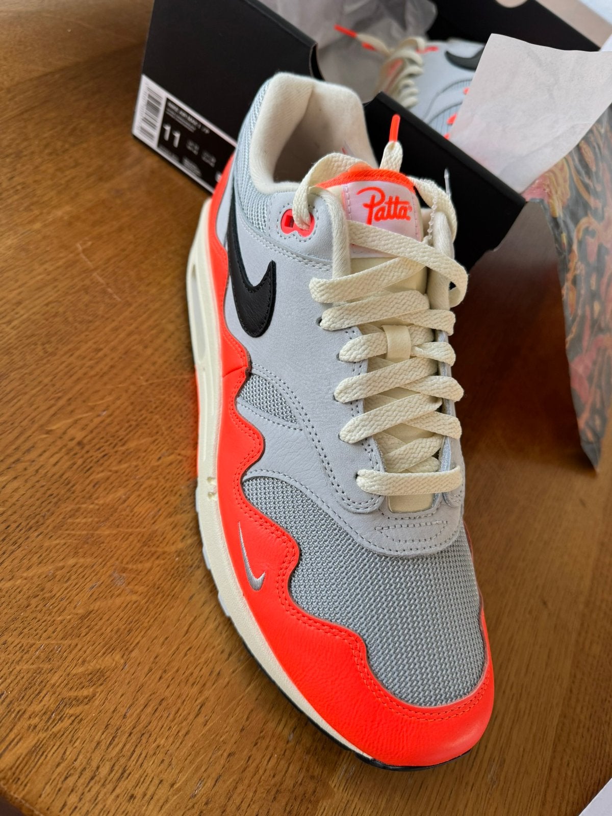 Nike  air max 1 patta waves crimson, Wit, Nieuw, Ophalen of Verzenden, Sneakers of Gympen