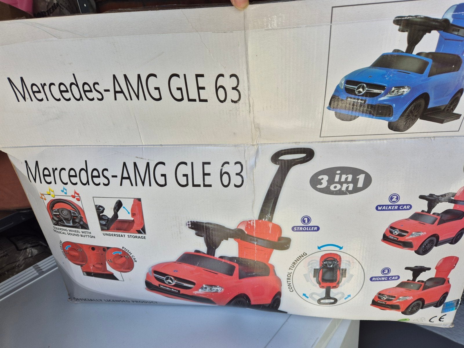 Loopauto met duwstang Mercedes GLE rood, Ophalen, Zo goed als nieuw, Loopvoertuig