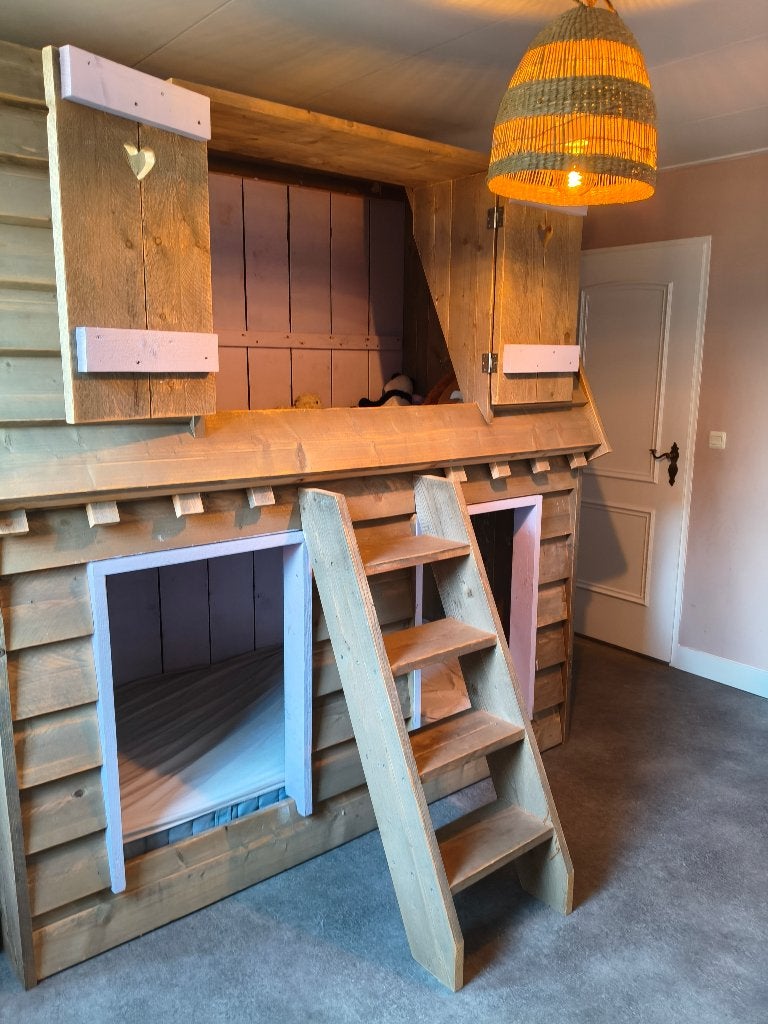 Stapelbed droomhuis, Ophalen, 100 cm, 210 cm, Tweepersoons