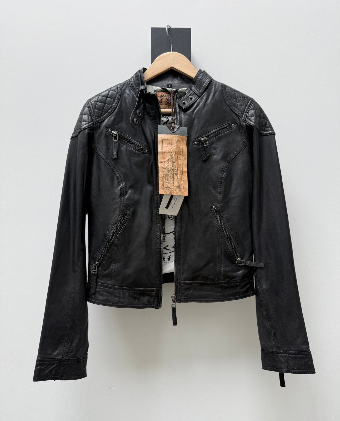 Nieuw! Mays & Rose zwart leren bikerjack maat 36 - S, Ophalen of Verzenden, Nieuw, Maat 36 (S), Zwart