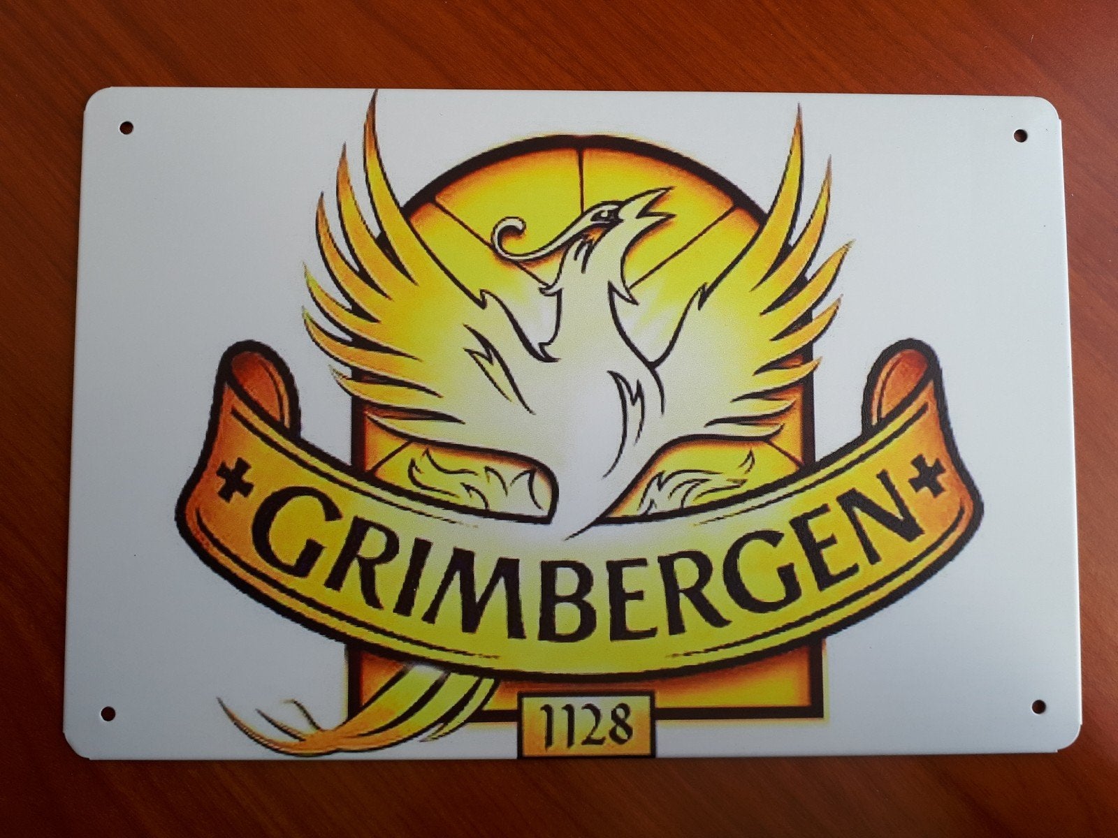 Grimbergen 20x30 cm Metalen Reclamebord, Verzenden, Nieuw, Reclamebord, Plaat of Schild, Overige merken