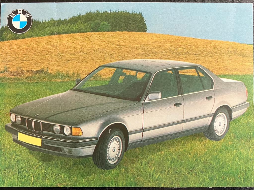 Ansichtkaart reclame voor de BMW 730i, Ophalen of Verzenden, 1960 tot 1980, Gelopen, Voertuig