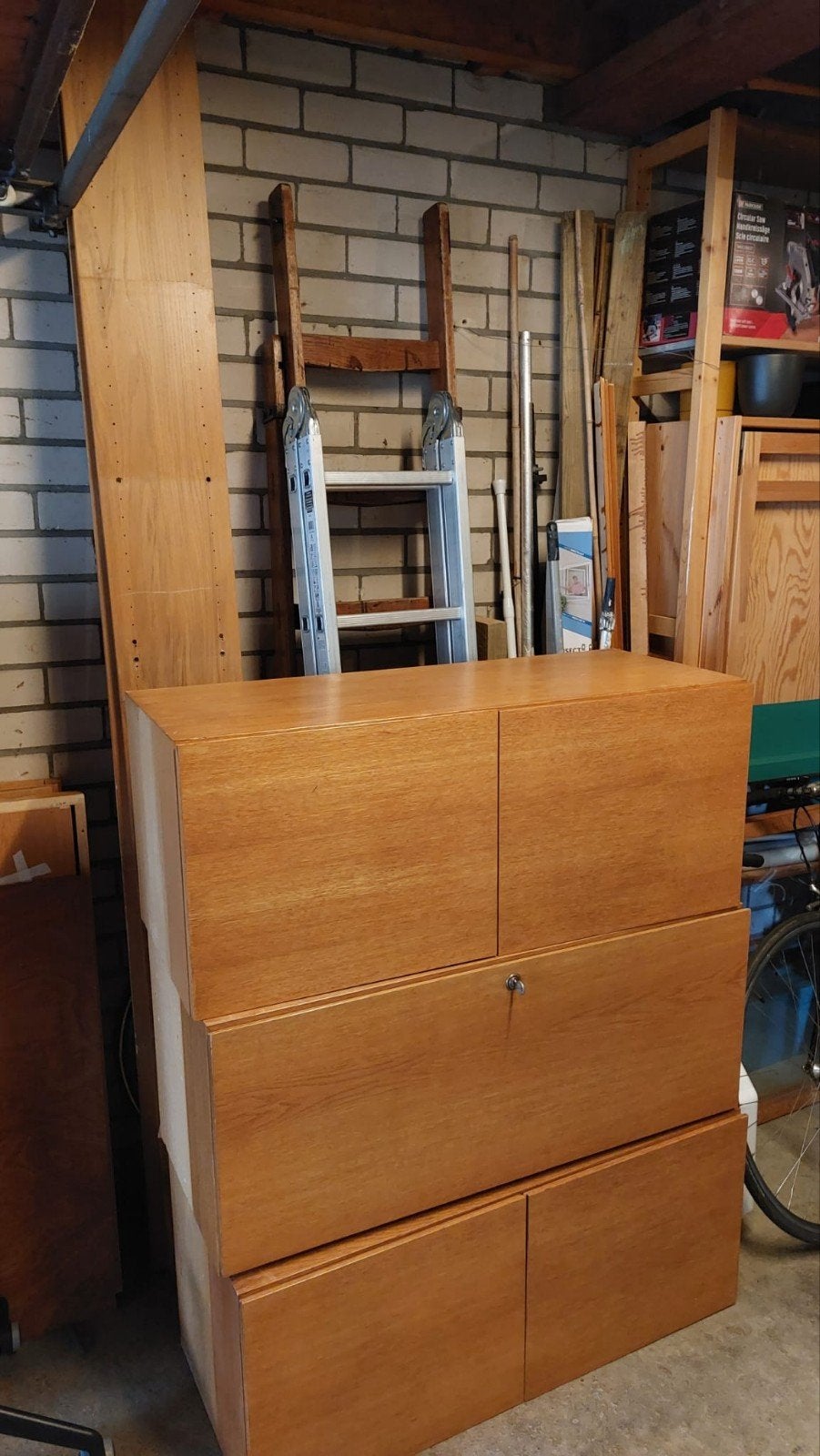 Lundia vintage fineer kast Mid Century, Gebruikt, 100 tot 150 cm, 25 tot 50 cm, Ophalen