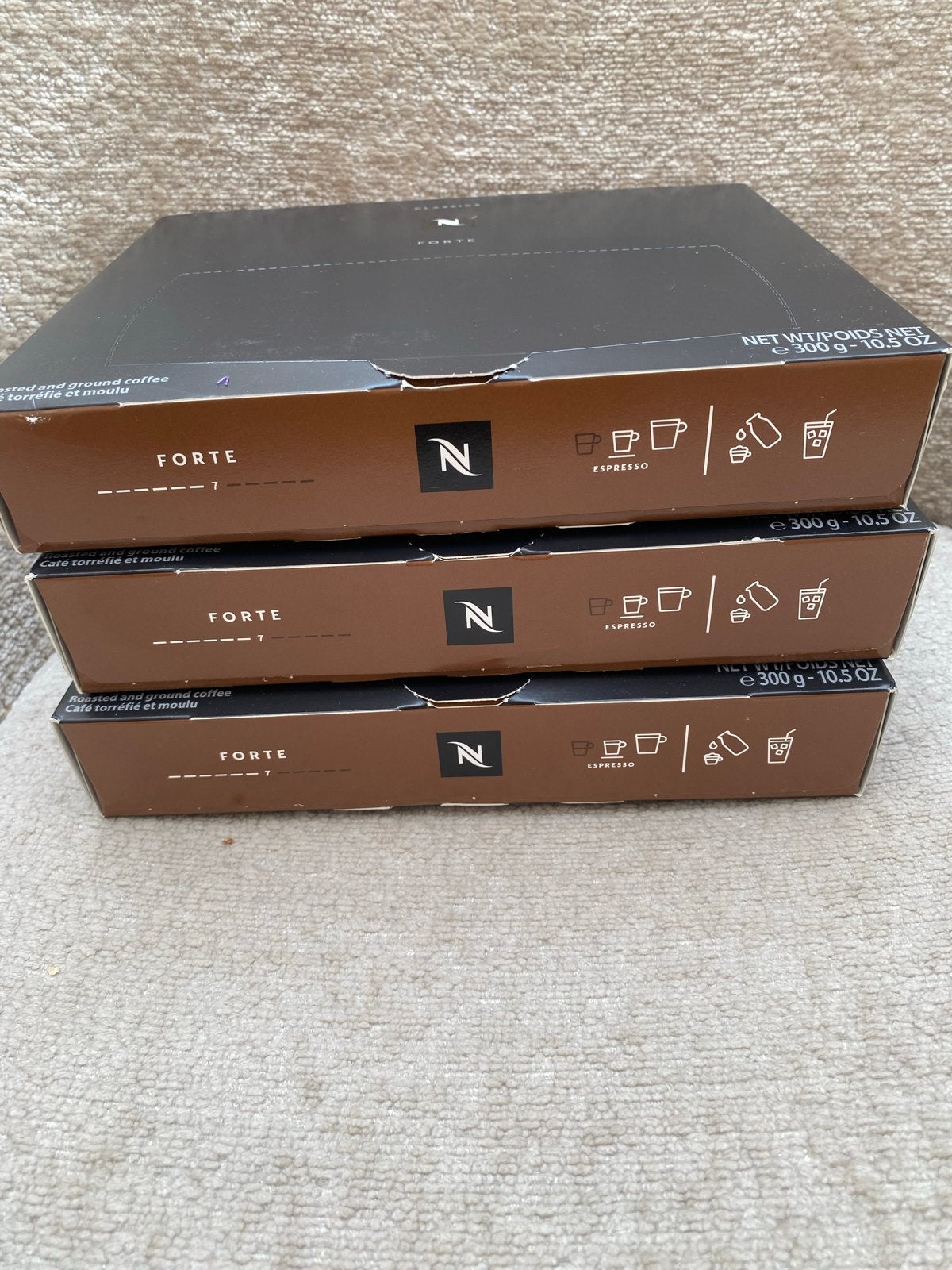 Nespresso Forte Espresso Koffiebonen - 3 pakken à 300g, Ophalen, Espresso apparaat, 10 kopjes of meer, Nieuw