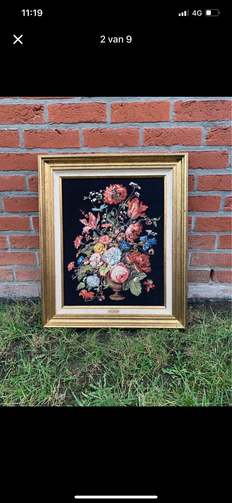 Handgebreid kader, Antiek en Kunst, Kunst | Schilderijen | Klassiek, Ophalen of Verzenden