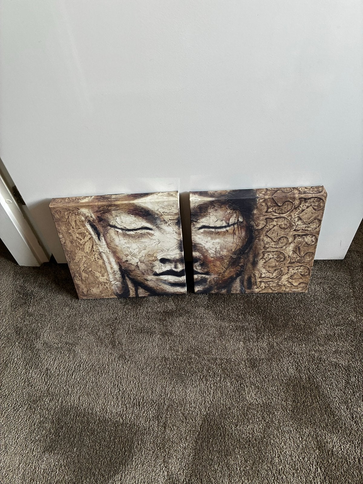 Boeddha Canvas Schilderij - 2 Delen, Ophalen, Gebruikt, Schilderij, Minder dan 50 cm
