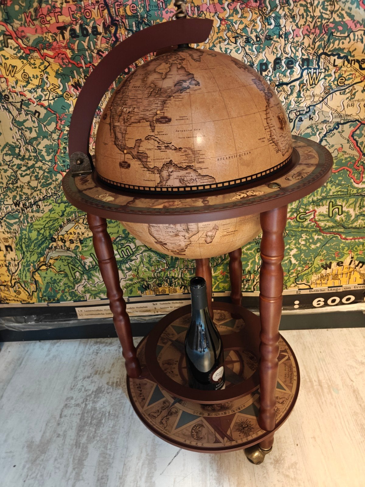 GLOBEBAR BAR GLOBE WIJNBAR WHISKEYBAR 90X45 CM NIEUW IN DOOS, Antiek en Kunst, Ophalen of Verzenden