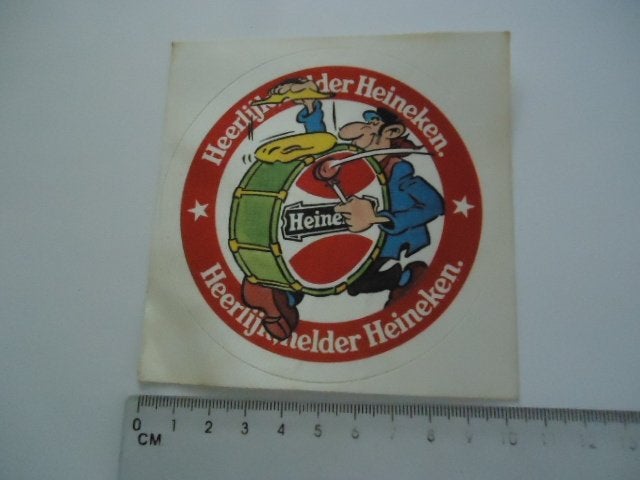 sticker Jaren 70 Jan van Haasteren strip Heineken bier, Verzenden, Zo goed als nieuw