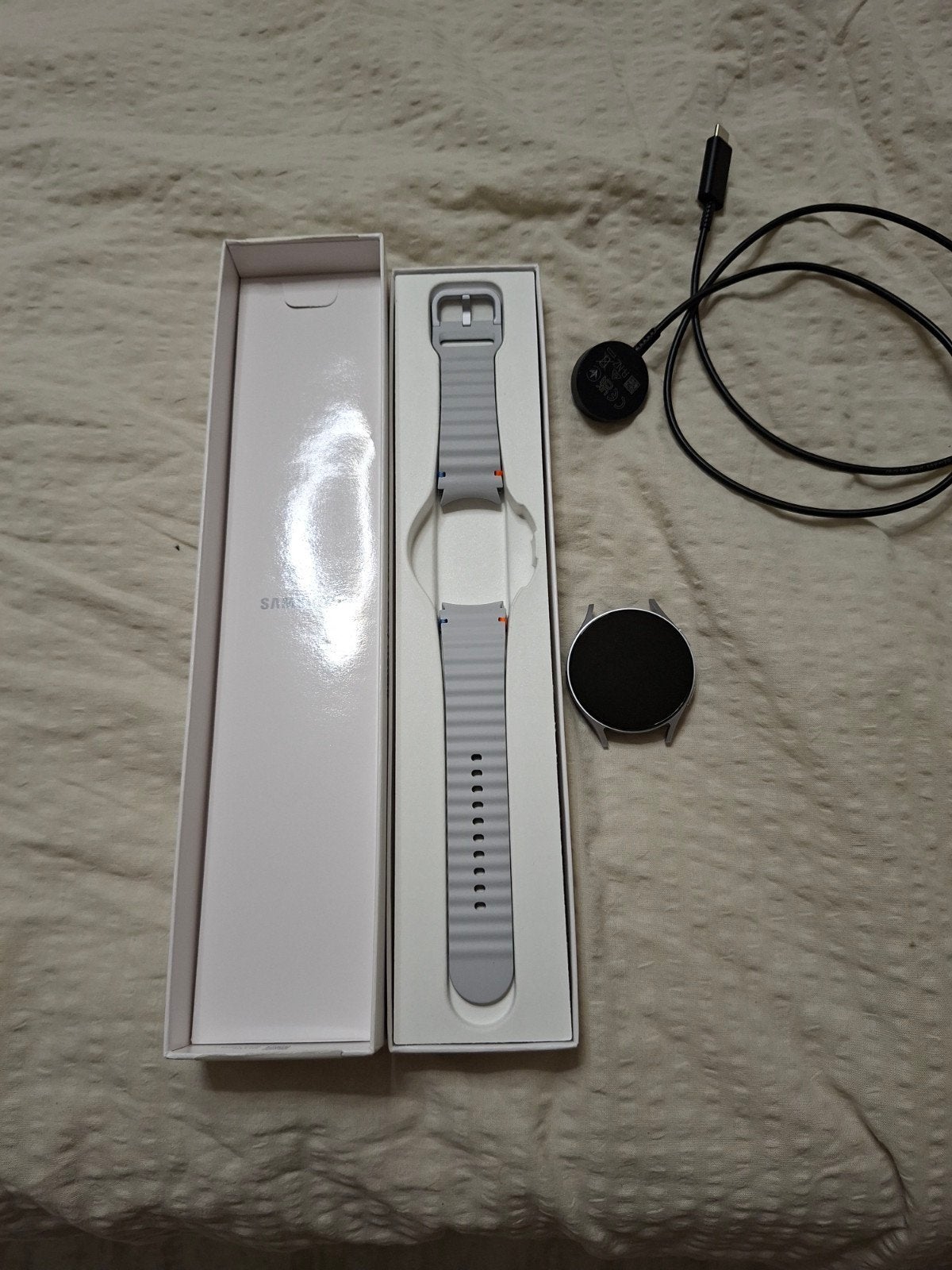 Schadevrije Samsung Galaxy Watch 7 44mm silver compleet, Samsung ⌚️, Ophalen of Verzenden, Zo goed als nieuw, Waterdicht