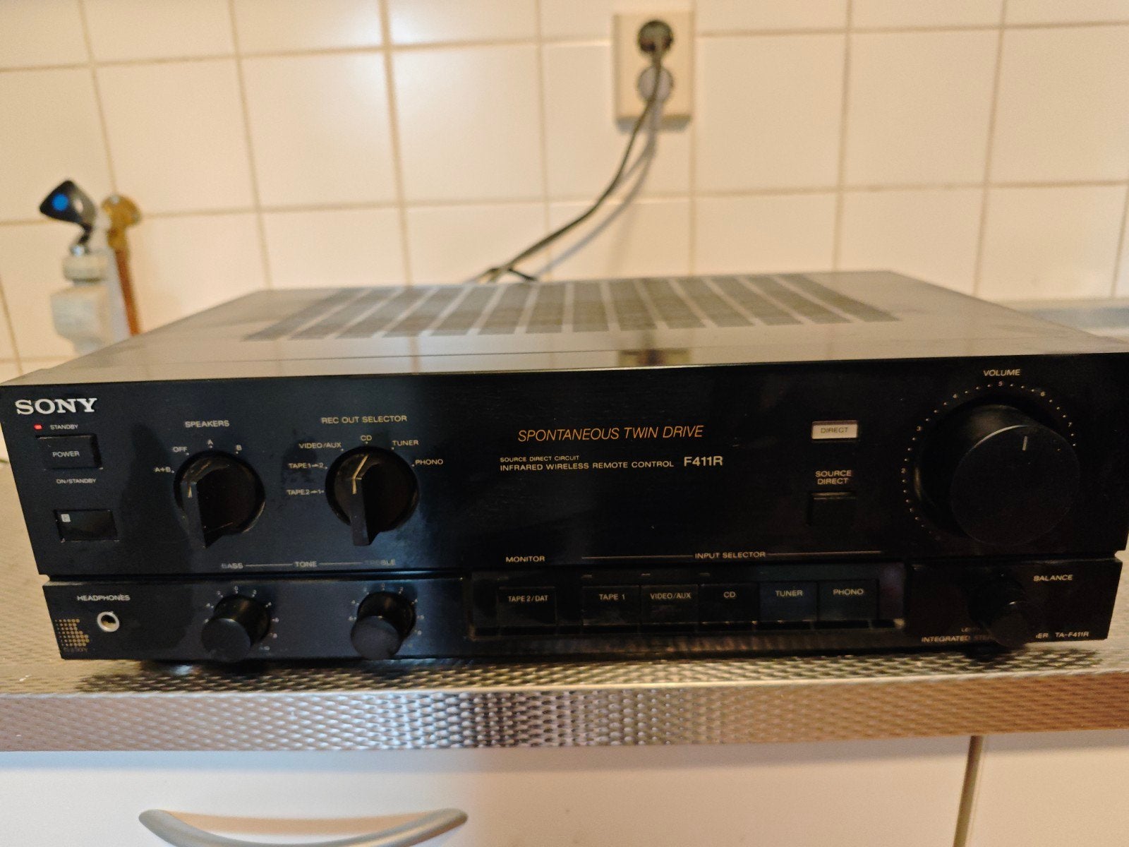 Sony TA-F411R Stereo Versterker, Ophalen of Verzenden, Zo goed als nieuw, 60 tot 120 watt, Sony
