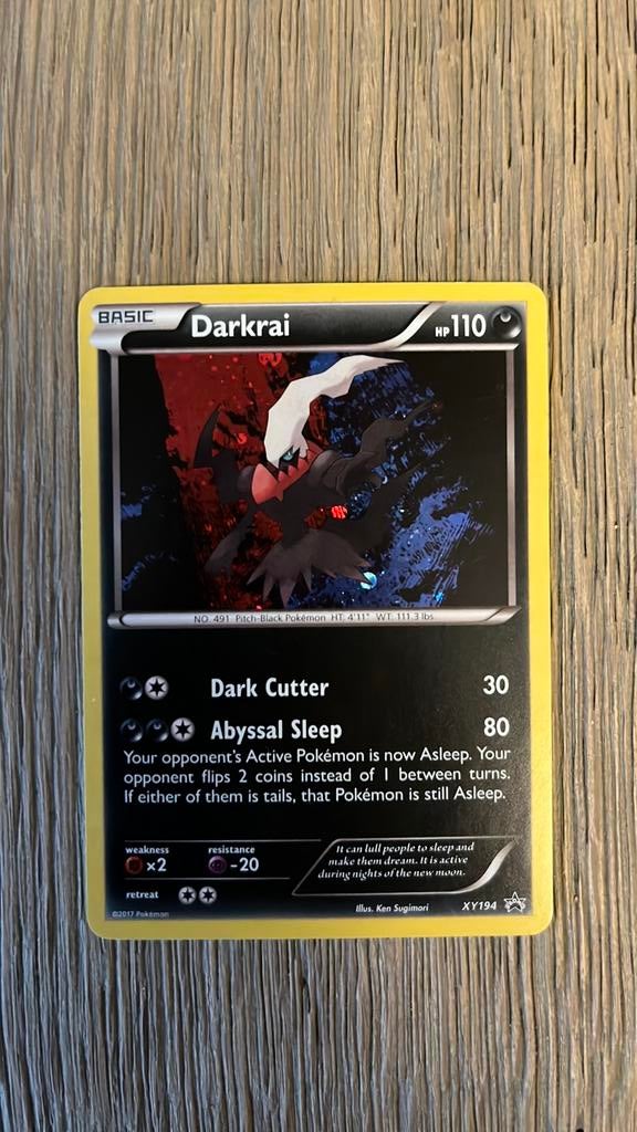 Darkrai XY194 2017 promo, perfect condition, Ophalen of Verzenden, Nieuw, Losse kaart, Foil
