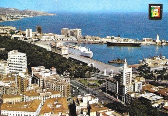 MALAGA vista parcial panorama havengezicht haven, Verzenden, 1960 tot 1980, Gelopen, Spanje