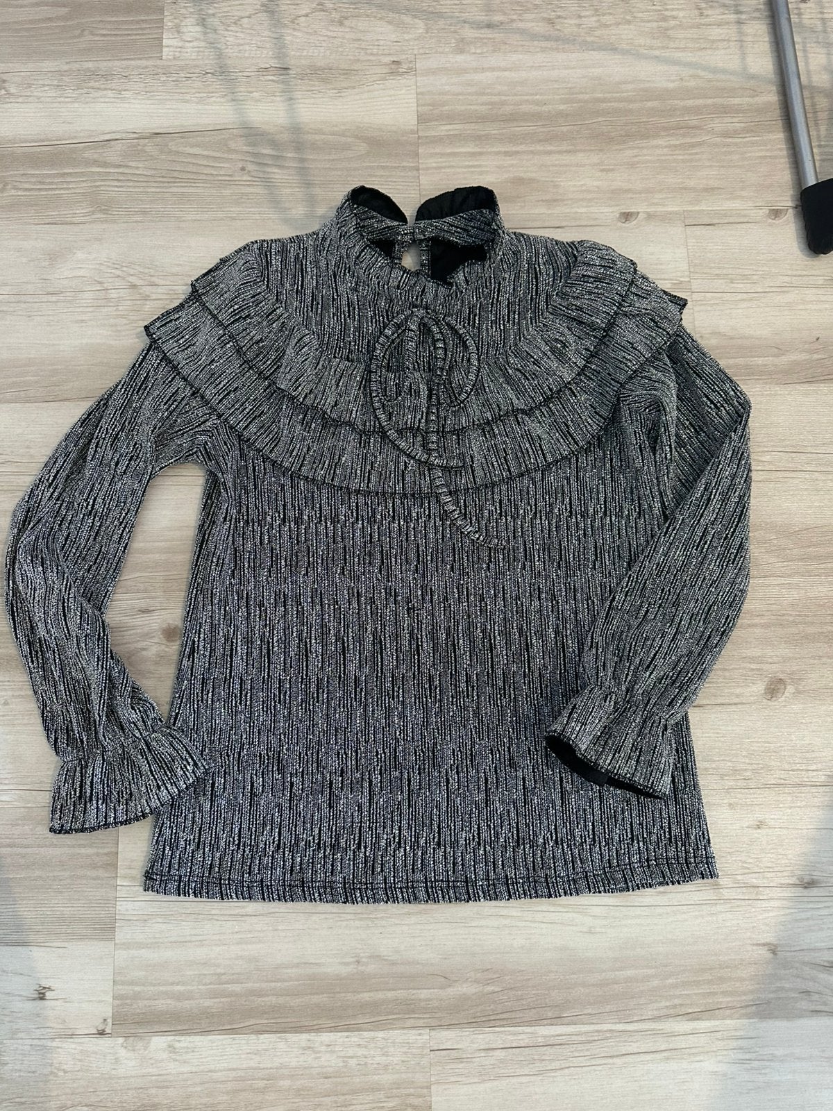 Dames glitter blouse mt S 1x gedragen, Ophalen of Verzenden, Zo goed als nieuw, Maat 36 (S), Zwart