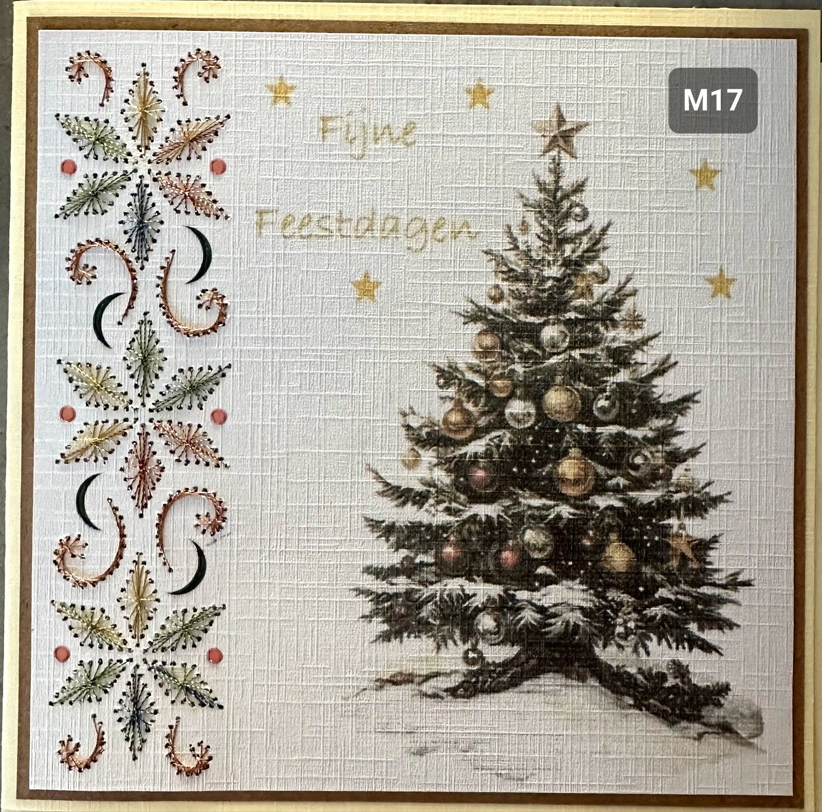 Geborduurde Wenskaarten Kerst, Kerst, Nieuw, Info@sparklecrafts.nl, Ophalen of Verzenden