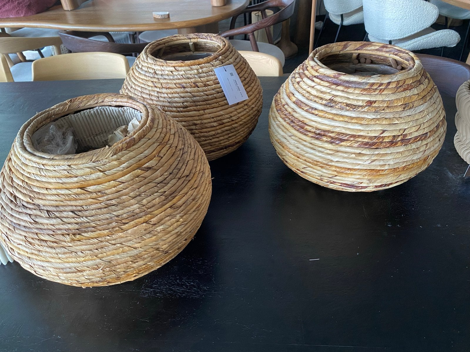 Handgemaakte bloempot van abaca materiaal 36cm, Overige materialen, Rond, Minder dan 40 cm, Ophalen