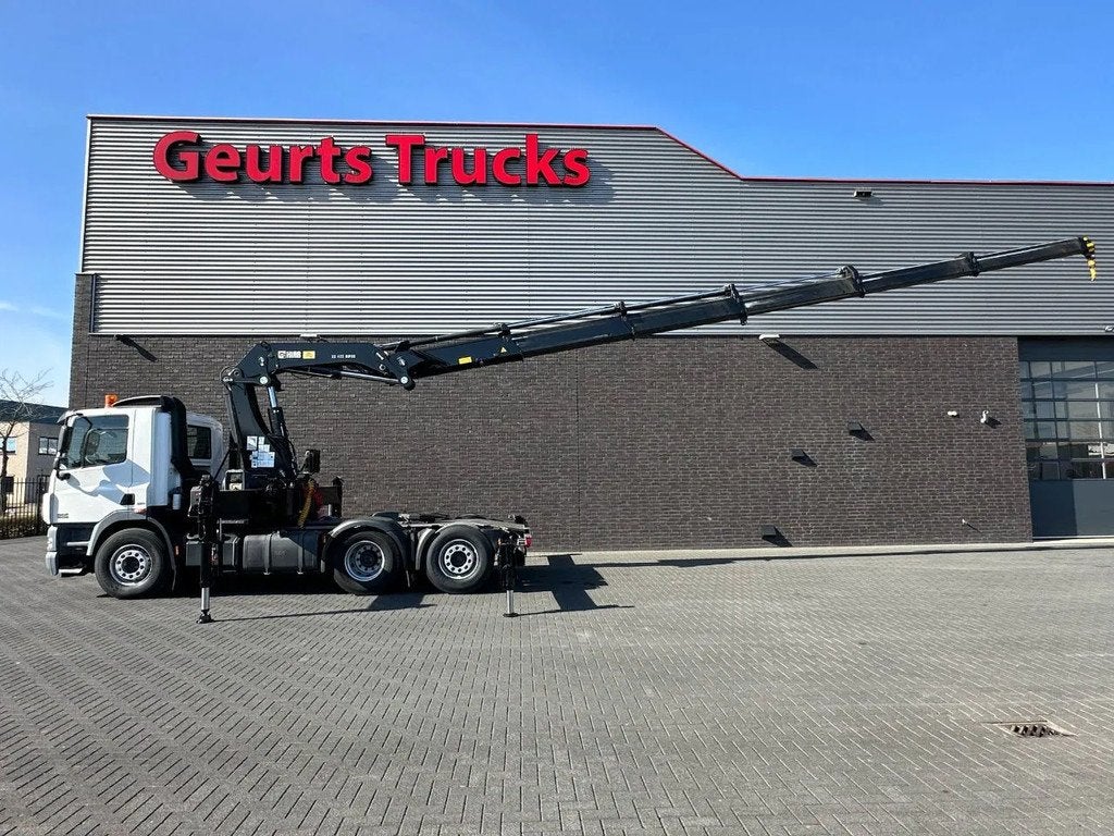 DAF CF 85 410 6X2 + HIAB 422EP-5 HIPRO TREKKER/SATTELZUG/TRA, Automaat, Euro 5, Wit, Origineel Nederlands