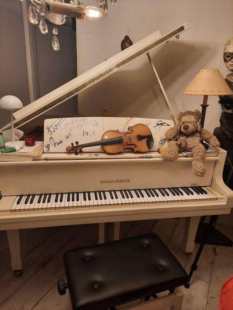 Baby vleugel August Forster, Muziek en Instrumenten, Piano's, Ophalen, Gebruikt, Wit, Vleugel