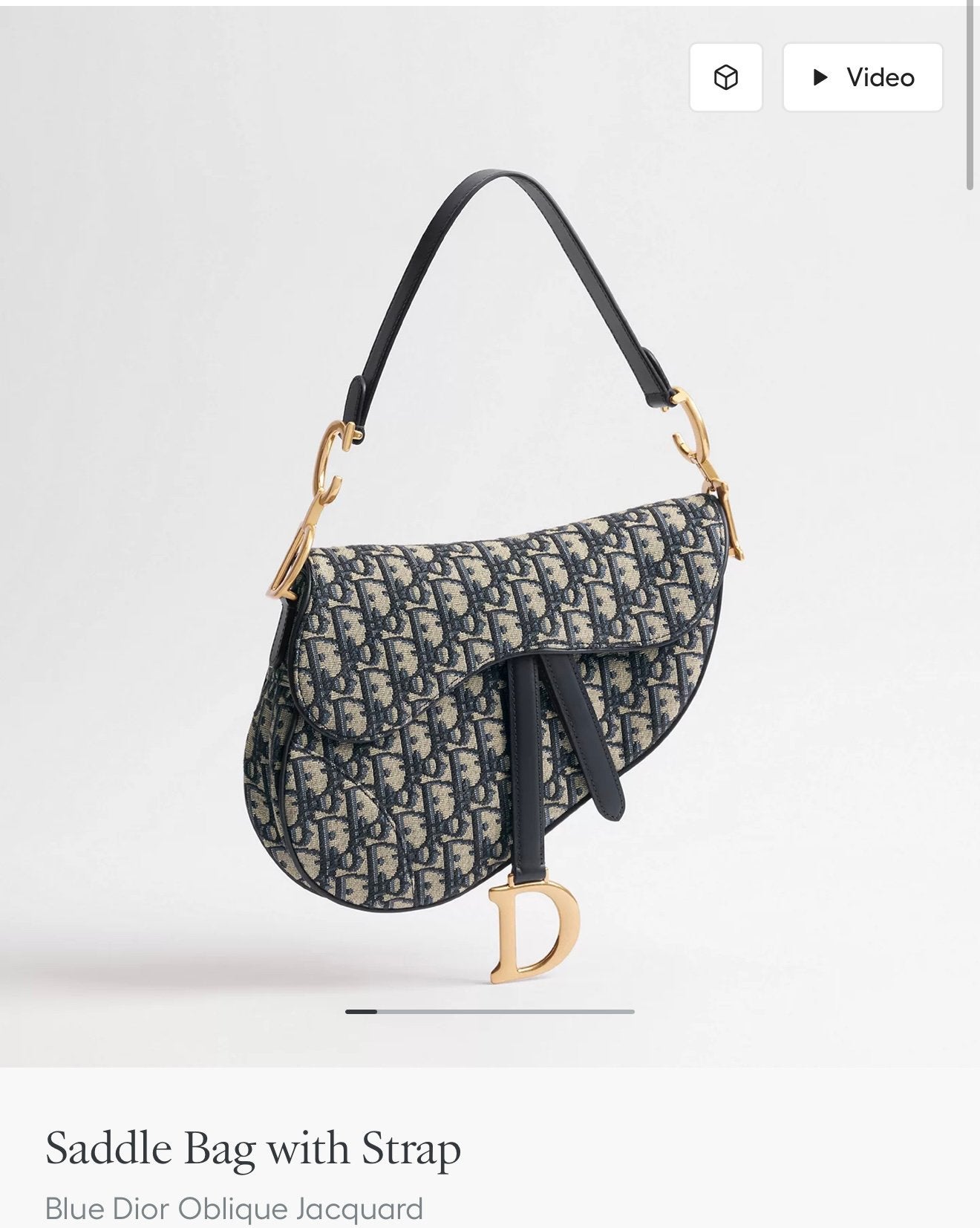 Dior Saddle Bag met band - Blauw Dior Oblique Jacquard, Ophalen, Nieuw, Blauw, Schoudertasje